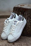 Кросівки жіночі білі stan smith Adidas з чорними вставками, фото 5