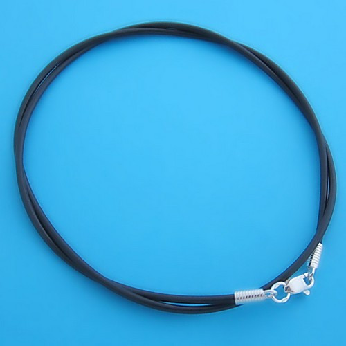 Ювелірний шнурок поліуретан зі срібним замком для кулона, фото 1
