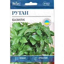Насіння базиліку зеленого однорічного «Рутан» (2,5 г) від ТМ «Велес», Україна