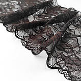 Стрейчеве (еластичне) мереживо коричневого кольору шириною 20 см., фото 4