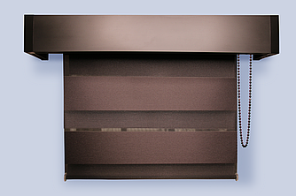 Тканинний ролет День Ніч Чорний з декоративним коробом TopLine