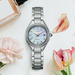 Японський жіночий годинник Citizen Eco-Drive EW2550-55D з камінням Swarovski