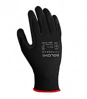 Рукавички трикотажні чорні з латексним покриттям пристрасно облив, розмір 11 ДКГ 4191