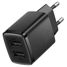 Зарядний пристрій (зарядка) для телефону Baseus Compact Charger 2 х USB Чорний (CCXJ010201), фото 4