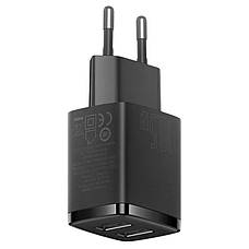 Зарядний пристрій (зарядка) для телефону Baseus Compact Charger 2 х USB Чорний (CCXJ010201), фото 5