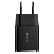 Зарядний пристрій (зарядка) для телефону Baseus Compact Charger 2 х USB Чорний (CCXJ010201), фото 6