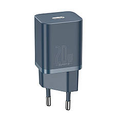 Зарядний пристрій (зарядка) для телефону Baseus Type-C + кабель Lightning 20 W Синій (TZCCSUP-B03), фото 3