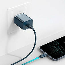 Зарядний пристрій (зарядка) для телефону Baseus Type-C + кабель Lightning 20 W Синій (TZCCSUP-B03), фото 4