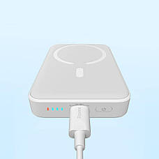 УМБ Power Bank (зовнішній акумулятор) Baseus 10000 мАг для iPhone 12/ 13/ 14 Білий (PPCX030002), фото 6