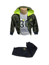 Дитячий спортивний костюм "Тіні" для хлопчика Угорщина від 6міс до 1 року трійка кофта з футболкою та штанами
