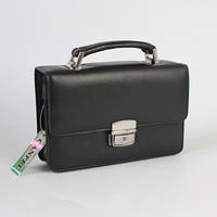 Барсетка сумка мужская кожаная черная Canpel, Маленькая деловая стильная мини сумочка из натуральной кожи