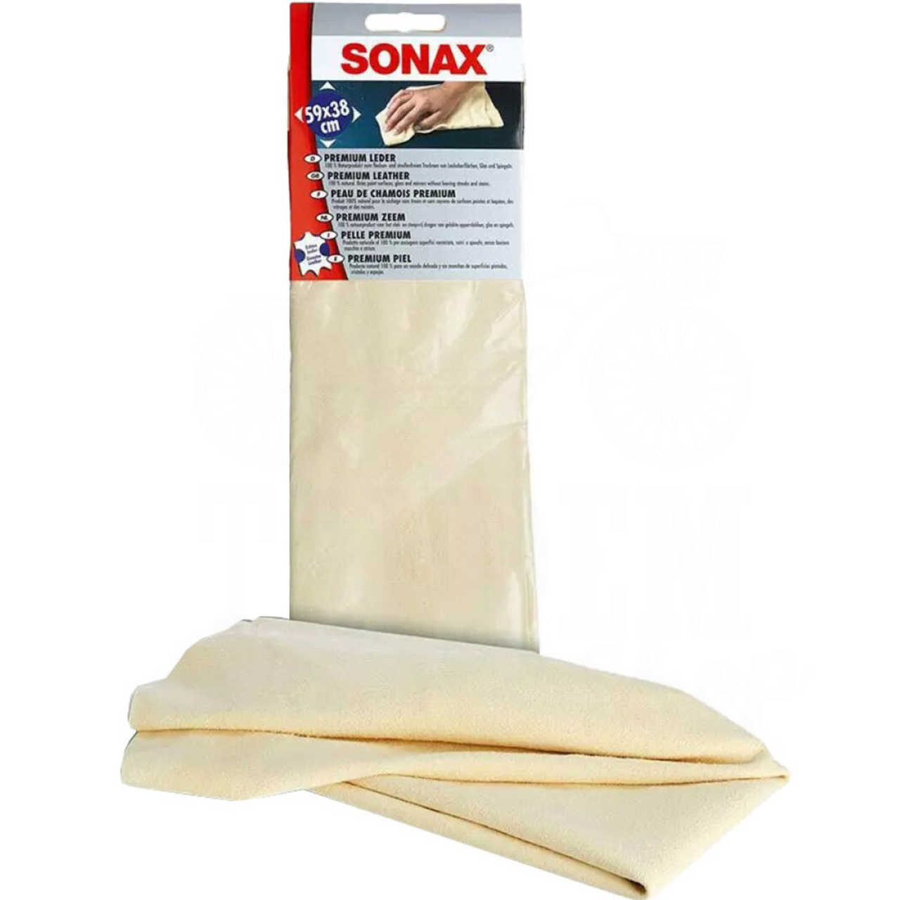 Серветка із натуральної шкіри преміум класу SONAX Premiumleder, 59 х 38 см, фото 1