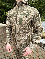 Куртка softshell піксель. Тактична військова/армійська куртка на флісі матеріал софтшел