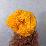 Жіноча в'язана шапка - демісезонна шапка з помпоном для жінок, чоловіків та підлітків, фото 4