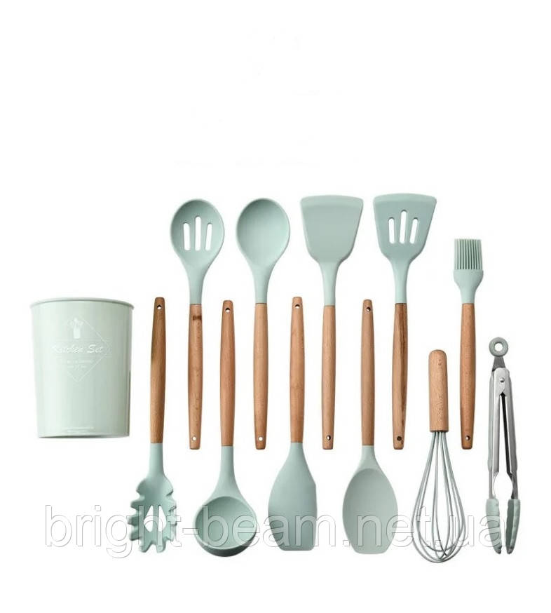Силиконовый кухонный набор аксессуаров Kitchen Set с ведерком 12 ...