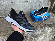 Чоловічі кросівки Adidas Cloudfoam чорні хамелеон рефлектив, фото 4