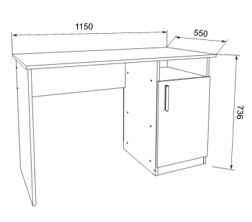 Размеры стола Ученик фабрики Компанит_эскиз