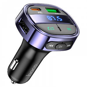 Автомобільний FM-трансмітер модулятор Bluetooth MP3 HOCO E70 PD30W+QC3.0 з функцією швидкого заряджання