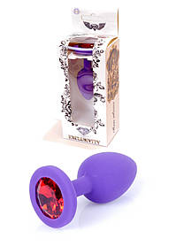 Анальна пробка  -Jewellery Purple Silikon PLUG SmallRed Diamond