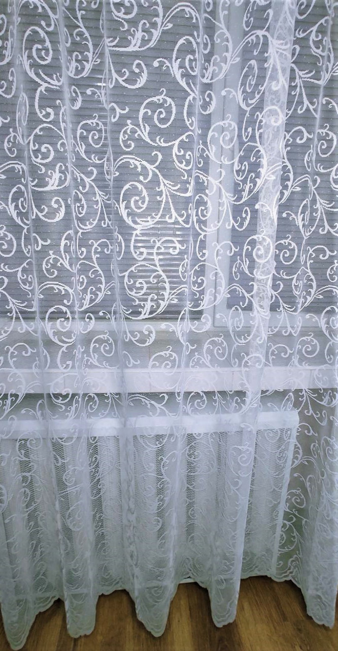 М'який жакардовий тюль із тонкими гілочками, висота 2,8 м (Туреччина)