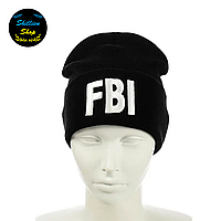 Молодежная шапка бини - ФБР / FBI - Черный