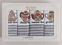 Кухонные вафельные полотенца «Nilteks» в подарочной упаковке (4 шт 50*70 см) Чайный набор