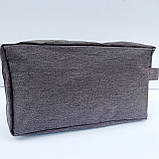 Чоловіча косметичка прямокутної форми коричнева, фото 2