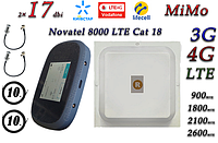 Полный комплект 4G/LTE/3G WiFi Роутер Novatel Verizon MiFi 8000 LTE Cat 18 до 1.2 Гб/с + MiMo антенной 2×17dbi