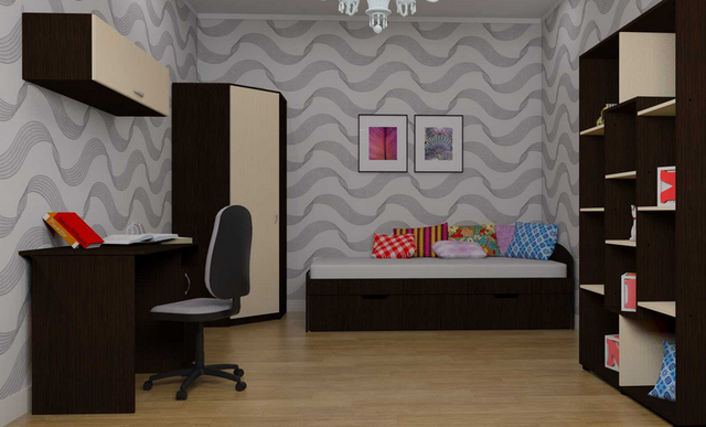 Письменный стол Ученик Компанит в интерьере детской комнаты