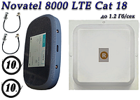 Полный комплект 4G/LTE/3G WiFi Роутер Novatel Verizon MiFi 8000 LTE Cat 18 до 1.2 Гб/с + MiMo антенной 2×17dbi