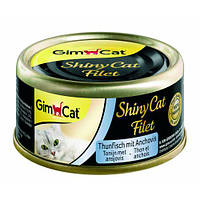 Влажный корм для кошек GimCat Shiny Cat Filet 70 г (тунец и анчоус)