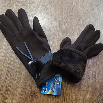Жіночі сенсорні перчатки з хутром "Touch GLOVES"