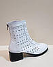 STTOPA літо Розміри 36-45. Напівчоботи великих розмірів шкіряні. З перфорацією. Каблук 5 см. 201-3645-5-4 Білі, фото 3