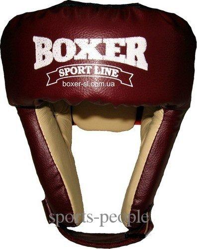 Шолом боксерський (для боксу) BOXER, зверху шнурівка, вініл, різн. кольору, L Червоний