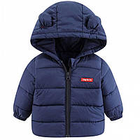 Демисезонная куртка темно-синего цвета на мальчика размер 80 110