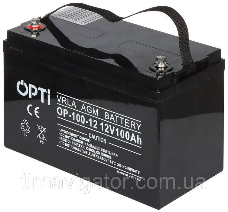 Акумулятор гелевий 100 Ah AGM 800A 12 V OPTI Volt Polska, фото 1