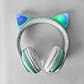 Дитячі бездротові bluetooth-навушники STN-28 бездротові блютуз навушники з котячими вушками котика бірюза, фото 3
