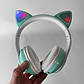 Дитячі бездротові bluetooth-навушники STN-28 бездротові блютуз навушники з котячими вушками котика бірюза, фото 4