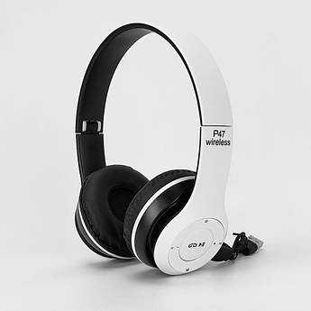 Бездротові Bluetooth навушники P47 4.2+EDR білі накладні блютуз-навушники — білі