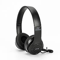 Бездротові Bluetooth навушники P47 4.2+EDR чорні накладні блютуз-навушники чорні