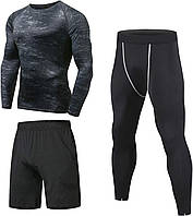 Niksa 3 шт. Мужское компрессионное белье, спортивная одежда, спортивный комплект, одежда для фитнеса, оде