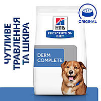 Сухой корм Hill s Prescription Diet Derm Complete для собак при пищевой аллергии и атопическом дерматите, 4 кг