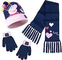 Peppa Pig Beanie, набор шарф и перчатки для детей, подарки для девочек, многоцветный, One size