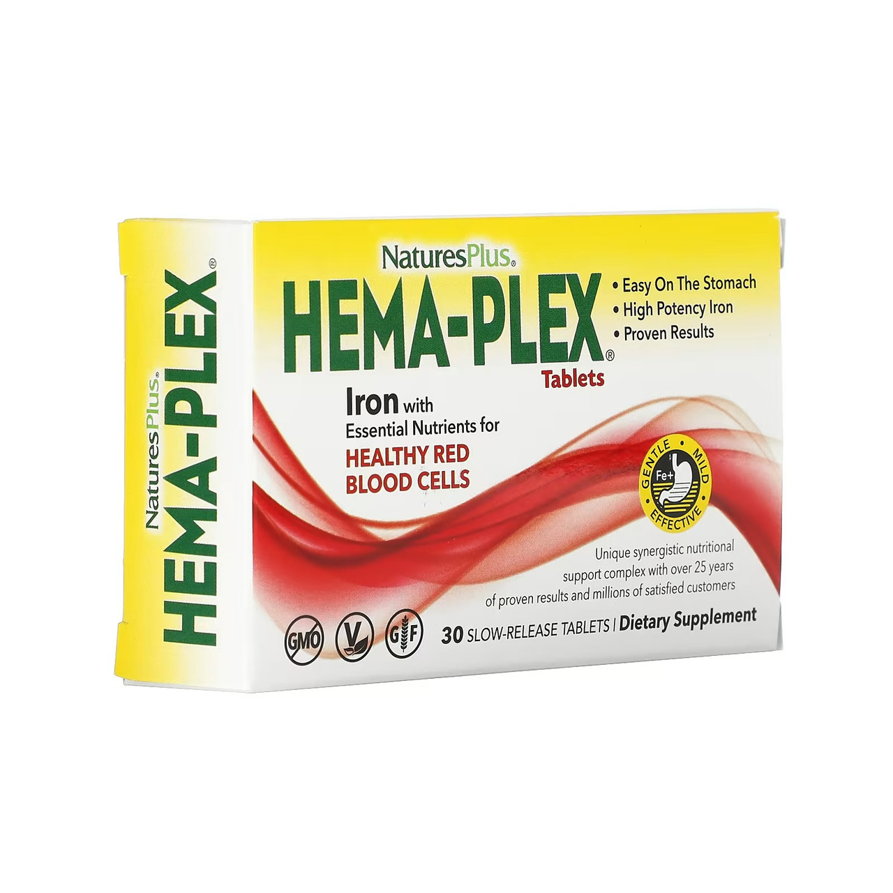Залізо Hema-Plex Nature's Plus 30 таблеток із тривалим вивільненням (ID ...