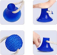 Іграшка для собак канат на присосці з м'ячем синій, фото 2