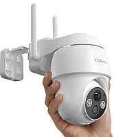 Беспроводная наружная камера безопасности COOAU с 2K, 360 ° PTZ-камерой с цветным ночным видением