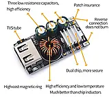 QC3.0 USB A швидка зарядка перeтворювач напруги 24 Вт DC 10-32 В 5 В, фото 4