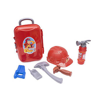 Набір пожежника в червоній валізі з коліщатками. 375 G-Rich