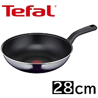 Сковорода ВОК Tefal Resist Intense WOK 28 см, круглая/глубокая, алюминиевая, сковородка тефаль