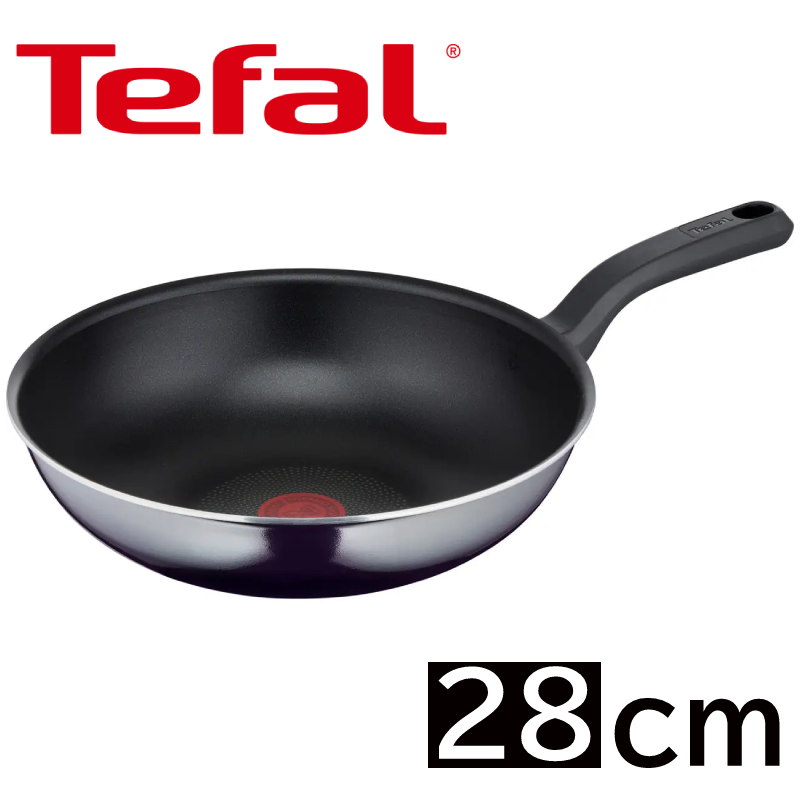Сковорода ВОК Tefal Resist Intense WOK 28 см, кругла/глибока, алюмінієва, сковорідка тефаль